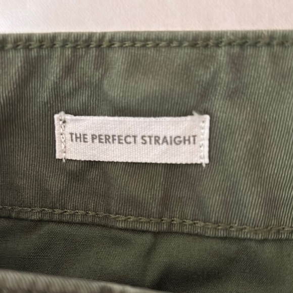 LOFT Perfect Straight Leg Pant 12 Chino Cotton Blend Olive Army Green Stretch - Picture 3 of 9